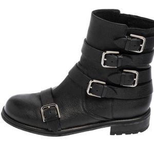 Authentic Jimmy Choo black leather ‘Dawson’ boots/booties size 38